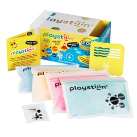Playstilin® Airy - Extra Light Play Clay | Super Airy, Vegan Children's Clay | Creative Plasticine Kneading Set with Accessories and Tools in the Box | Modelling Clay Air-Drying