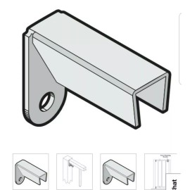 US Door And Fence Black Fence Mounting Bracket for 1 in. Square Rails (4-Pack) (mbfus)