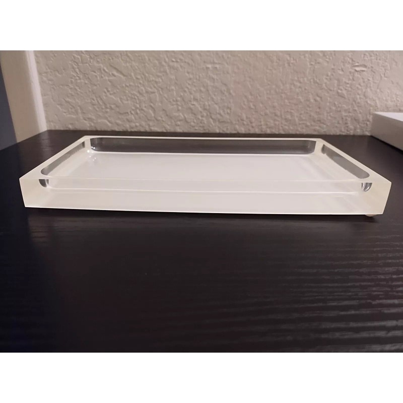 PARADIGM TRENDS Cubix Spa Amenity Tray, Resin, White/Colorles