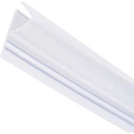 MACHSWON Frameless Glass Shower Door Sweep for 0.24inch(6mm) Glass, h Shape Door Bottom Side Seal Strip with 10mm Drip Rail, Bath Shower Screen Door Seal, 1M Long White