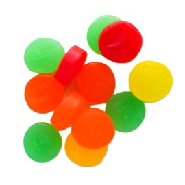 Assorted Gummy Juju Coins - 2 lbs of Cherry Orange Lemon Lime Dollar Stamped Chewy Candy