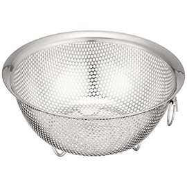 Pearl Metal Corporation Punch Bowl Type Colander 5.1 inches (13 cm) with Feet, Stainless Steel At Aqua HB-4108 Silver