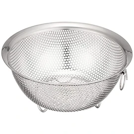 Pearl Metal Corporation Punch Bowl Type Colander 5.1 inches (13 cm) with Feet, Stainless Steel At Aqua HB-4108 Silver