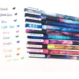 Colorful Gel Ink Pen Set 0.5 mm Multi Colored Roller Ball Fine Point Ballpoint Pen, Cute Pens for School Writing journaling Sketching Doodling,Kids Girls Children Students Gifts (Starsky)