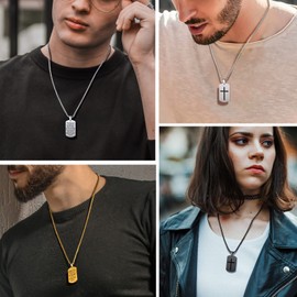 PROSTEEL Cross Pendant Necklace Men Jewelry Inspirational Military Dog Tag Dogtag Stainless Steel Cross Jewelry