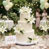 68cm Long Stem White Lilies Artificial Flowers 6PCS Real Touch