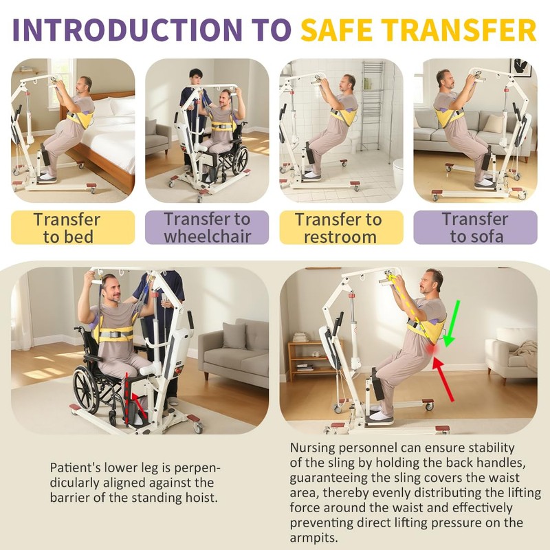 EZ Assistive Sit to Stand Lift Patient Aid Padded Sling
