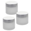 Kosmetex 3 Matte Glass Jars 100 ml with Silver Lid