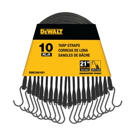 DEWALT DXBC3001021 Black/Yellow 21" Rubber Tarp Straps, 10 Pack