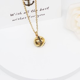 Vjajaly Baseball Urn Necklace for Ashes Stainless Steel Cremation Jewelry Memorial Pendant Keepsake Human Ashes Holder Women Men (Gold)