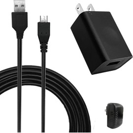 Koller Products 5V1A Power Adapters, USB-A to Micro USB Cable & Wall Charger Compatible Aquarium LED Lights, Android (Product Shape May Vary)