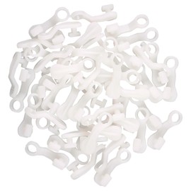 GLADFRESIT 50 Pcs Plastic Heavy Duty Curtain Sliders - Compatible with Most Rails and Tracks (White)