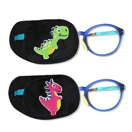 Astropic- 2 parches para ojos para niños | Parche para ojos de dinosaurio para niños para gafas | Parches médicos para ojos para niños con