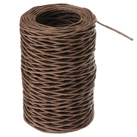 PATIKIL 164 Feet Brown Floral Bind Wire Wrap Twine, 2mm Paper-Wrapped Iron Wire for Flower Bouquets, Wreaths, Beading, Gifts, Crafts