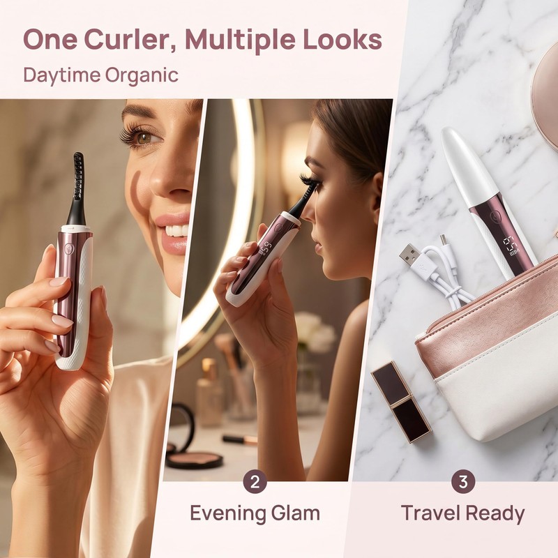Litinliv Heated Eyelash Curler, Electric Eyelash Curler, Quick Heating Eyelash
