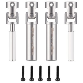 MORFUM RC CVD Driveshafts Front Rear Center Drive Shaft Stainless Steel D-Shaped Hole Drive Shaft for FMS FCX18 LC80 Upgrade 1/18 RC Crawler Upgrade Parts Accessories