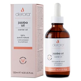 Derora Jojoba Oil, Nourishes Skin, Hair and Nails, 100% Pure, Unrefined, Natural, Cold Pressed, Rich in Antioxidants and Vitamin E, All Skin Types (120 ml)