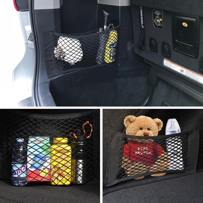 2Pcs Car Stretchable Storage,Universal Mesh Cargo Net Wall Sticker Organizer