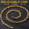 Rolo Link Chain Necklace Men 18K Gold Plated 7mm 18inch