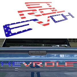 Insert Letters Emblem Tailgate Compatible with 2019-2023 (America Flag)