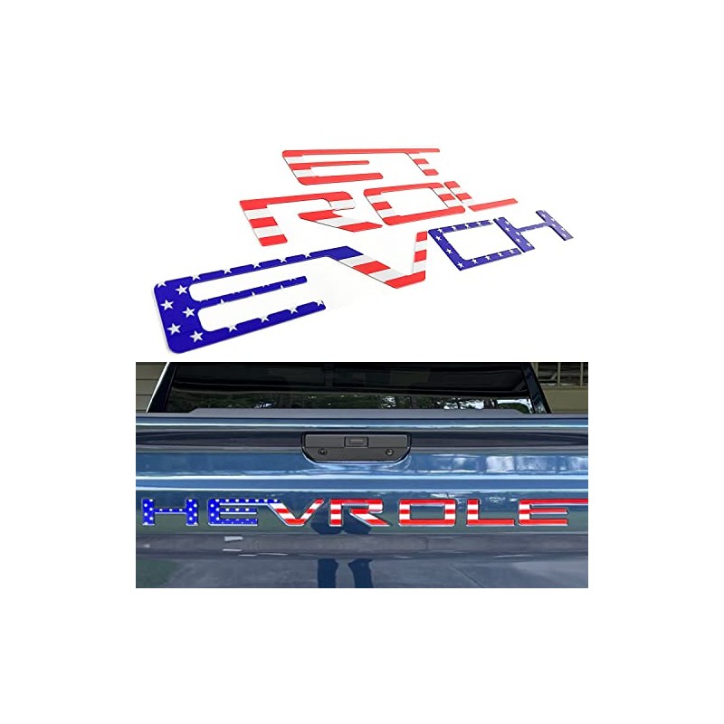 Insert Letters Emblem Tailgate Compatible with 2019-2023 (America Flag)