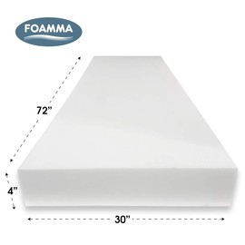 Foamma 4” x 30” x 72” Truck, Camper, RV High-Density Bunk Mattress Foam Replacement, Made in USA, Comfortable, Travel Trailer, CertiPUR-US Certified, Cover Not Included