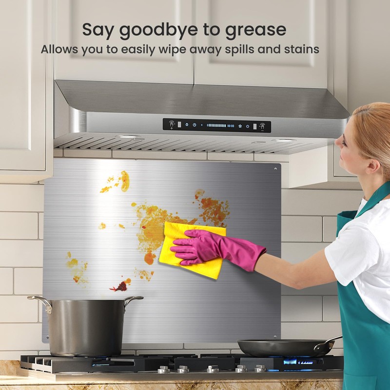 VIKIO HOME Kitchen Wall Shield – 24x30 Inch Stainless Steel