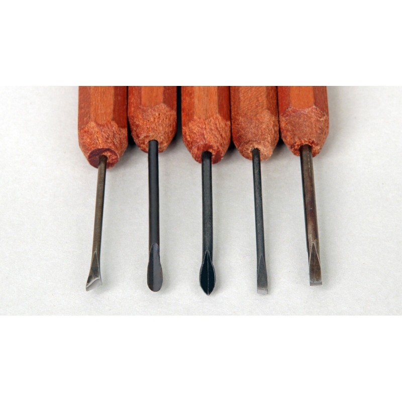 Dockyard Micro Tools 2.0mm Standard Set (5 Pieces) Wood Carving