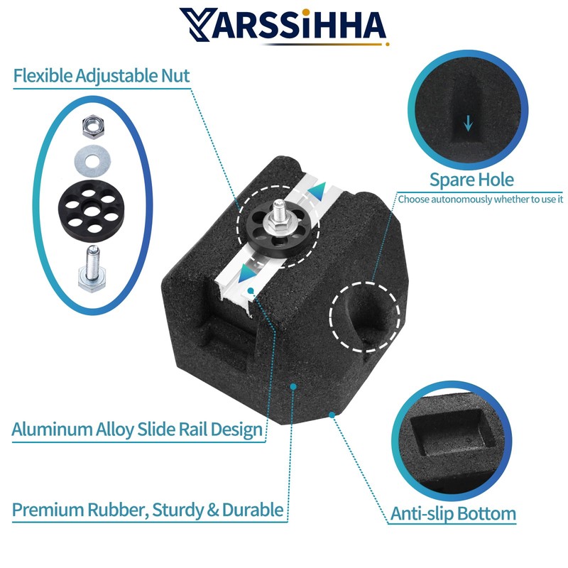 Yarssihha 4pcs Mini Split Rubber Base Pad for 9000-60000 BTU