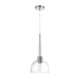 Globe Electric 60896 Tai 1-Light Pendant, Chrome, Clear Glass Shade, Bulb Not Included