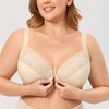 DELIMIRA Women's Front Closure Bras Plus Size Lace Full Coverage