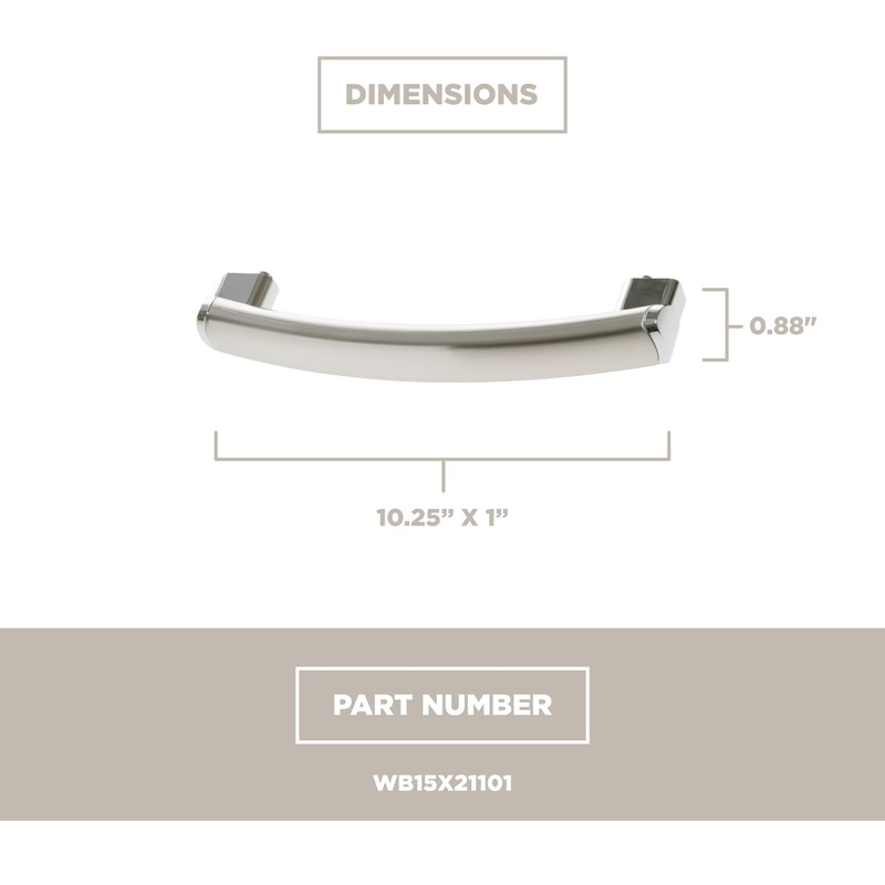 GE Appliances WB15X21101 Microwave Door Handle (Stainless)