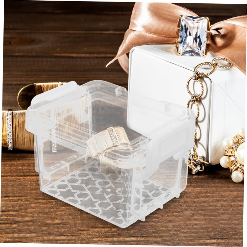 Gatuida 5pcs Clear Stackable Storage Boxes Portable Plastic Organizers for