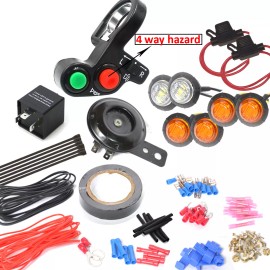 X-LIGHT ATV UTV Handlebar ON OFF Switch SXS Street Legal LED Turn Signal Horn Kit