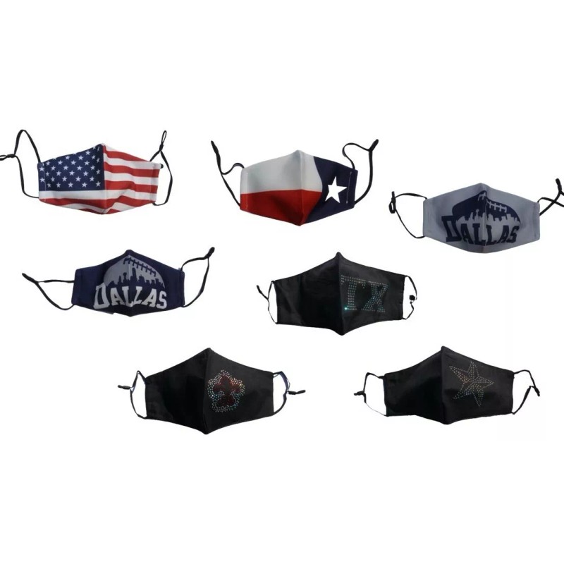 Face Mask Cloth Reusable Adjustable Elastic Straps Expandable - Texas