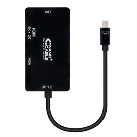 Mini DP to VGA/DVI/HDMI Converter 3 in 1 Black Length 15cm This versatile adapter is ideal for connecting your Mini DisplayPort device to displays with VGA, DVI or HDMI inputs.