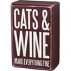 Primitives by Kathy Set Gift Socks, Cats & Wine
