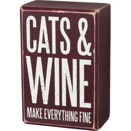 Primitives by Kathy Set Gift Socks, Cats & Wine