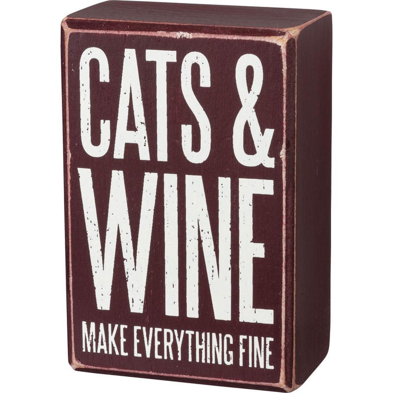 Primitives by Kathy Set Gift Socks, Cats & Wine