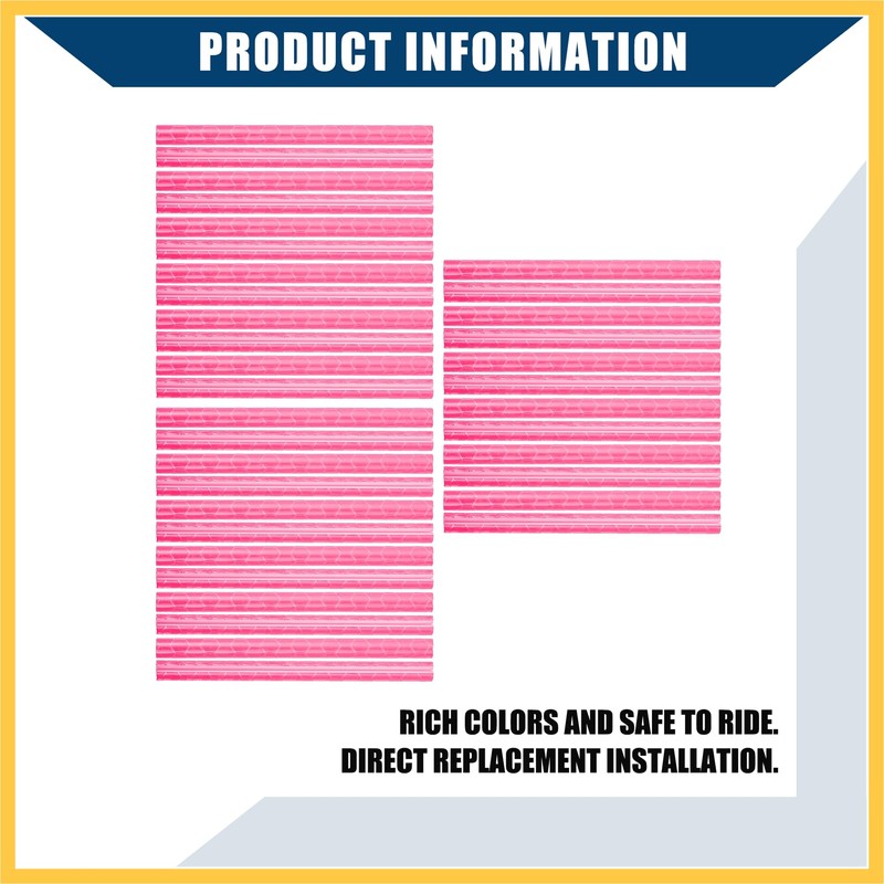 BULLSPANN 36pcs Pink Bicycle Reflector Reflective Edition Durable ABS Night