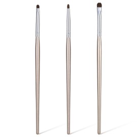 3 Pcs Flat Eyeliner Brush Mini Smudge Brush for Eyeliner Eyeshadow Brushes Eyeliners Brushes Fit Powder Gel Cream Liquid Concealer Blending Corner Highlighter Women Festival Gifts Light Gold