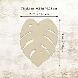 20pcs Plam Leaf Wood DIY Crafts Cutouts Wooden Turtle Leaf Shaped Hanging Ornaments with Hole Hemp Ropes Wood Tags for Hawaii Spring Summer Holiday Party Decorations