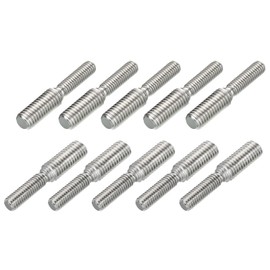 HiPicco M6x20mm to M8x20mm Double End Threaded Stud Screw Reducing Bolt,304 Stainless Steel Thread Reducer Adapter for Furniture Fastener Welding, Hardware Connectors 10 Pack