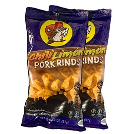 Pop SNAX Bucee Pork Rinds, Chili Limon, Keto Friendly, Chile Limon Flavor, 2 Bags (4 oz)
