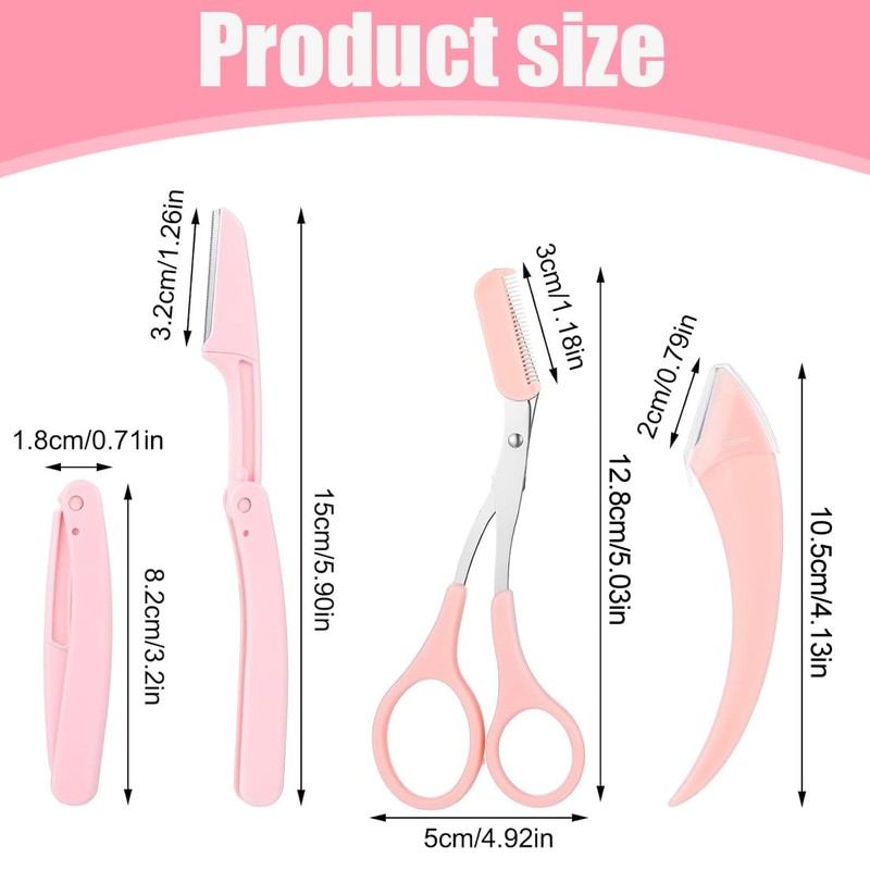 BEPSYOM 3-Piece Professional Eyebrow Care Set, Eyebrow Trim Set with