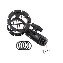 AORO Microphone Shock Mount Microphone Holder for Camera Shoes and Bonpole, Anti-Vibration, Adjustable Angle, with Shoe Mount with Microphone Shock DSLR