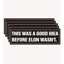 5Pcs Anti Telsoa Decal Anti Eloan Musk Bumper Sticker, UWHENBO Waterproof Easy to Remove, Residue Leaves, Funny Decal