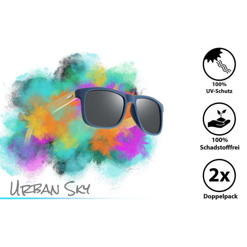 UrbanSky Men's Sunglasses 2 Pack Classic Models, Raymond - Cool