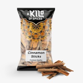 A Kilo of Spices | Cinnamon Sticks 200g | Cassia Bark | Taj Dalchini | Cinnamon Sticks for Cooking | Premium Quality True Cinnamon Bark