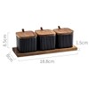3 Pack Ceramic Condiment Jar Spice Box, Container Seasoning Jars